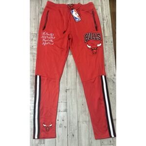 Men’s PRO STANDARD Chicago BULLS jogger Sweatpants Red Embroidered Size L NWT